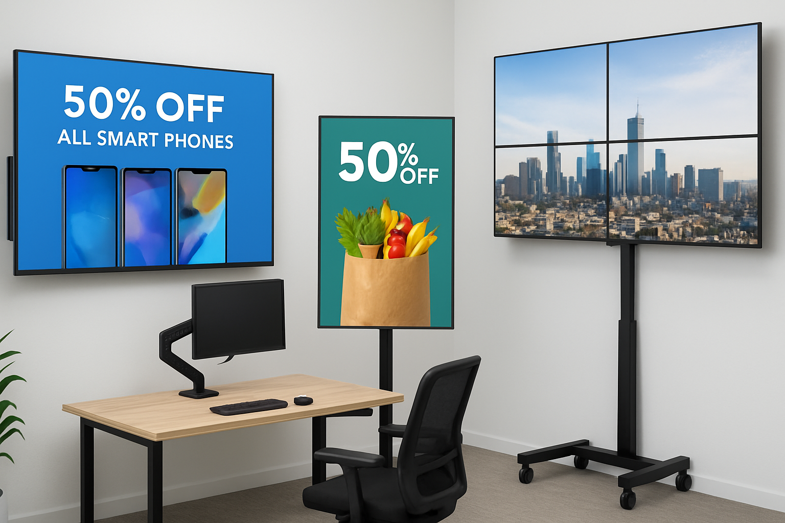 Sign Mount For Computer Digital Signage Mounts: Space Saving Solutions