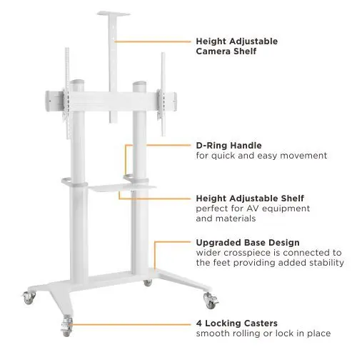 VSYS VTLX12-610TW aluminum TV cart