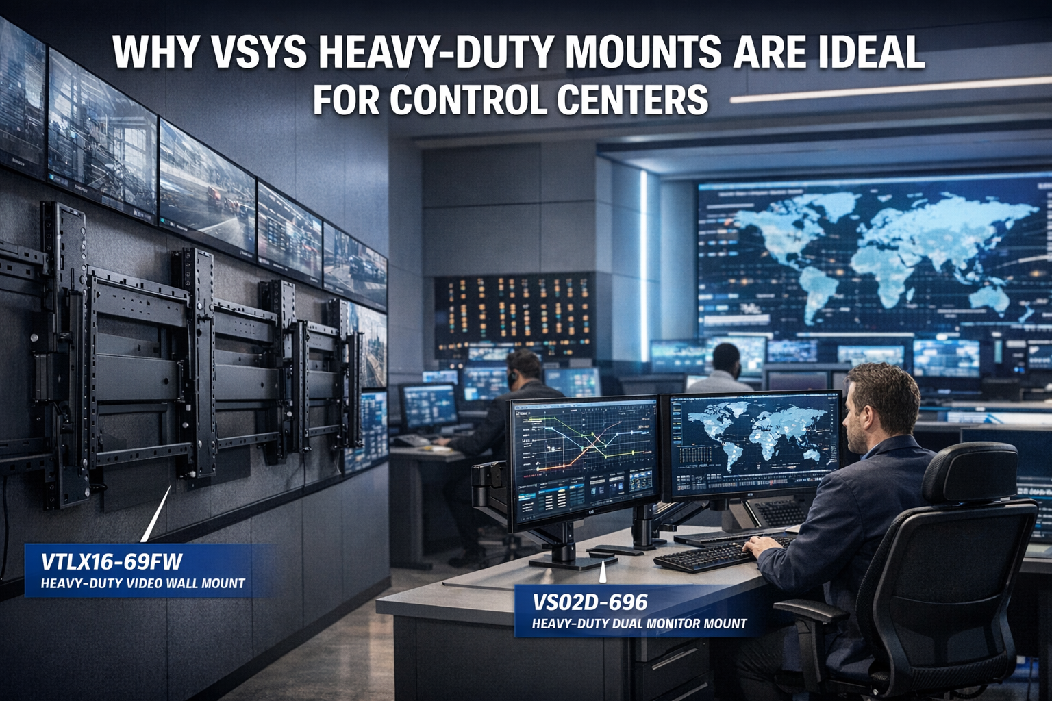 Heavy Duty AV Mounts for Control Rooms