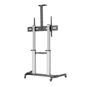 VSYS VFS44-610TW mobile TV cart with camera shelf, rear angle view