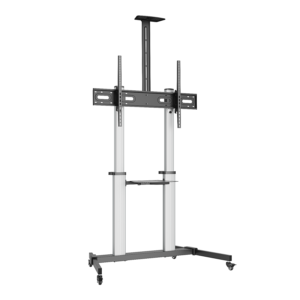 VSYS VFS44-610TW large-format mobile TV cart, front angle view
