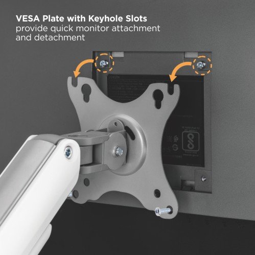 VSYS VMAE-C024WS VESA plate with keyhole slots for quick monitor attachment