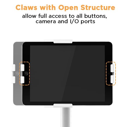 VSYS VPAD33-01 open-claw holder structure, full access to buttons and ports