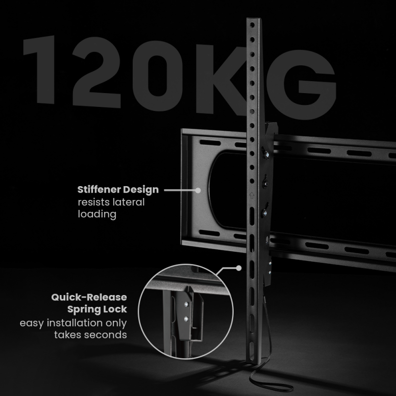 VSYS VS01A-69T feature callout, 120kg rating and quick-release spring lock