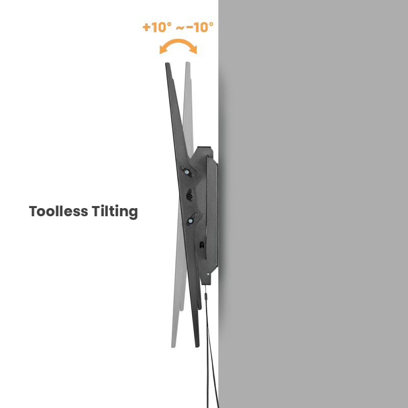 VSYS VS01A-69T toolless tilt mechanism, plus 10 to minus 10 degree range