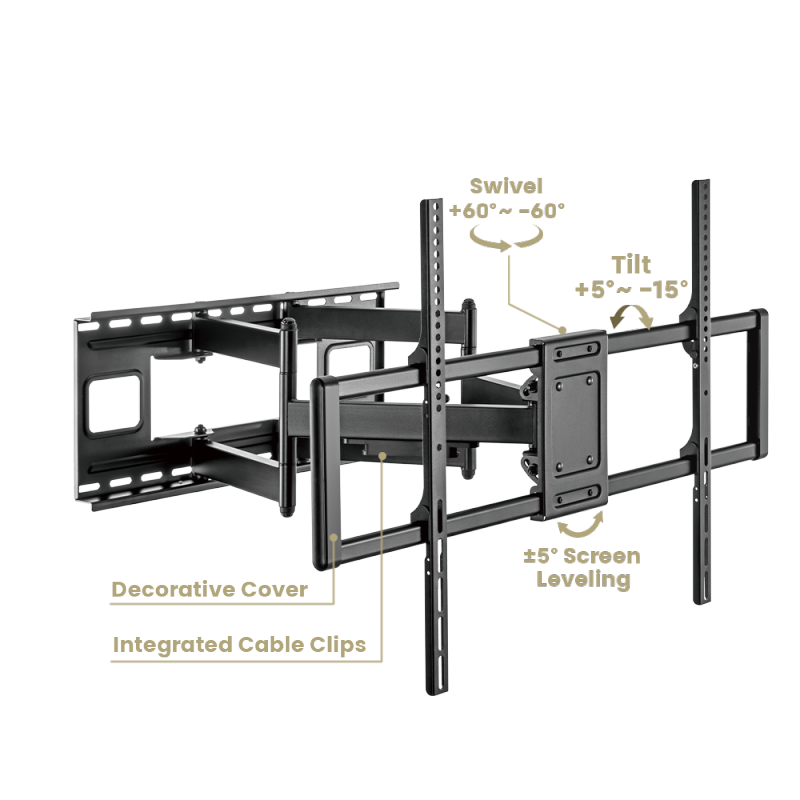 VSYS VS02D-696 swivel, tilt, and leveling range callout