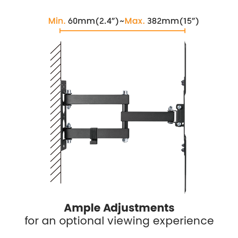 VSYS VS02E-443 extension range, 60mm to 382mm