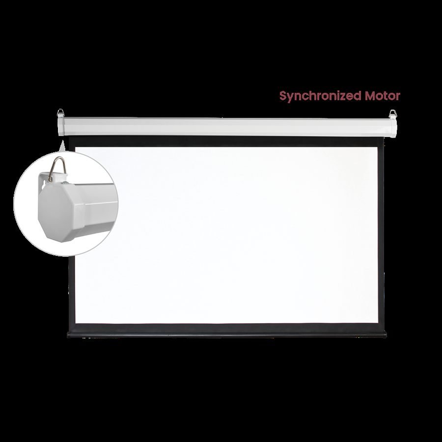 VSYS VSPS135-M projection screen synchronized motor option, mounting bracket detail