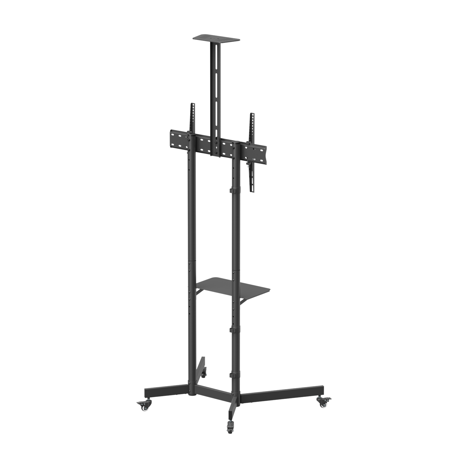 VSYS VTL-1042T mobile TV cart, angled view showing dual round columns