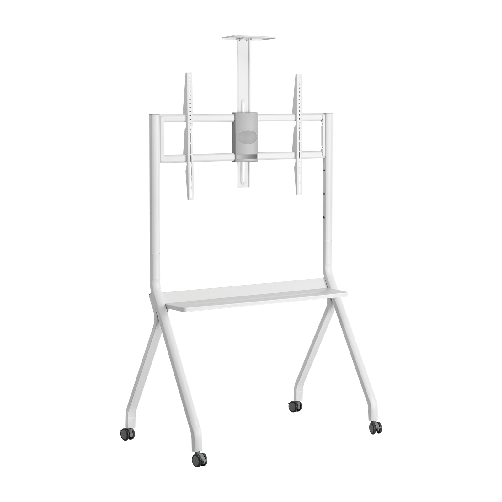 VSYS VTLX16-69FW TV cart, matte white finish, front angle view
