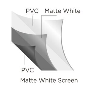 VSYS PEGA 135 matte white PVC screen fabric construction callout
