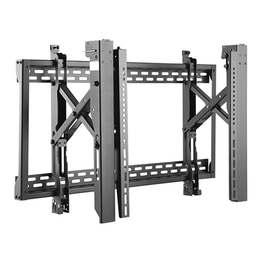 VSYS VSVW13-48T pop-out landscape video wall mount, front view with scissor arms