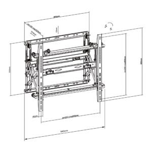 VSYS VSVW13-68T dimension diagram, 840mm width, 660mm height, 120 to 325mm profile