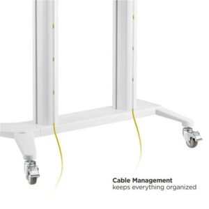 VSYS VTLX12-610TW-B cable management along the column callout, white version shown