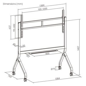 VSYS VTLX16-612FW dimension diagram, 1384mm width and 1726mm height