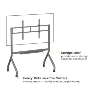 VSYS VTLX16-612FW storage shelf and heavy-duty lockable casters callout