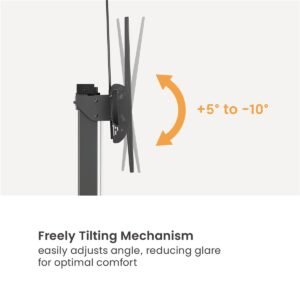 VSYS VTLX18H-610TW-B free-tilting mechanism callout, +5 to -10 degrees